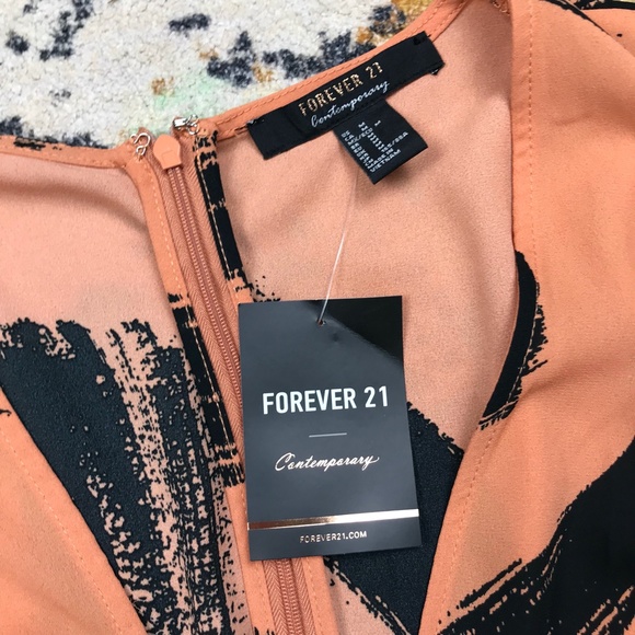 NWT Forever 21 Black and Ginger Dress - Picture 5 of 5